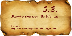 Staffenberger Balázs névjegykártya